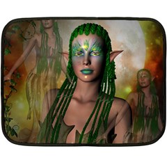 Beautiful Fairy In The Night Fleece Blanket (mini) by FantasyWorld7