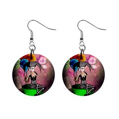 Cute Little Harlequin Mini Button Earrings by FantasyWorld7