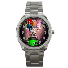 Cute Little Harlequin Sport Metal Watch by FantasyWorld7