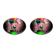 Cute Little Harlequin Cufflinks (oval) by FantasyWorld7