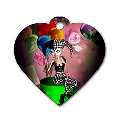 Cute Little Harlequin Dog Tag Heart (one Side) by FantasyWorld7