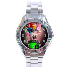 Cute Little Harlequin Stainless Steel Analogue Watch by FantasyWorld7