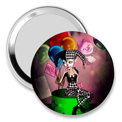 Cute Little Harlequin 3  Handbag Mirrors by FantasyWorld7