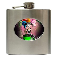 Cute Little Harlequin Hip Flask (6 Oz) by FantasyWorld7