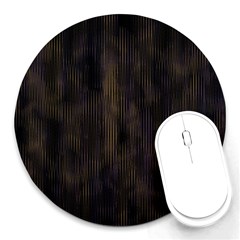 Abstrait Lignes Marron Round Mousepads by kcreatif