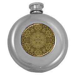 Heavy Metal Flower And Heavenly Feelings Round Hip Flask (5 Oz) by pepitasart