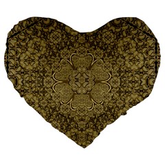 Heavy Metal Flower And Heavenly Feelings Large 19  Premium Heart Shape Cushions by pepitasart