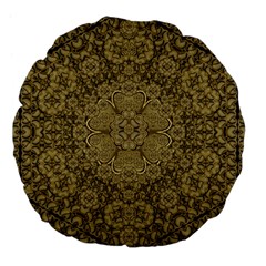 Heavy Metal Flower And Heavenly Feelings Large 18  Premium Flano Round Cushions by pepitasart