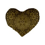 Heavy Metal Flower And Heavenly Feelings Standard 16  Premium Flano Heart Shape Cushions Back