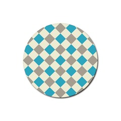 Background Graphic Wallpaper Stylized Colorful Fun Geometric Design Decor Rubber Round Coaster (4 Pack)  by Vaneshart