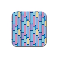 Background Wallpaper Block Pattern Rubber Square Coaster (4 Pack)  by Vaneshart