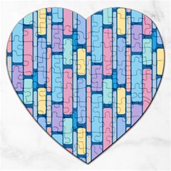 Background Wallpaper Block Pattern Jigsaw Puzzle (heart) by Vaneshart