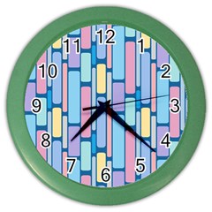 Background Wallpaper Block Pattern Color Wall Clock by Vaneshart