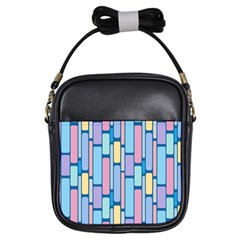 Background Wallpaper Block Pattern Girls Sling Bag by Vaneshart