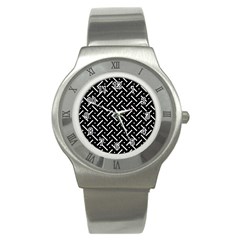 Geometric Pattern Design Repeating Eamless Shapes Stainless Steel Watch by Vaneshart