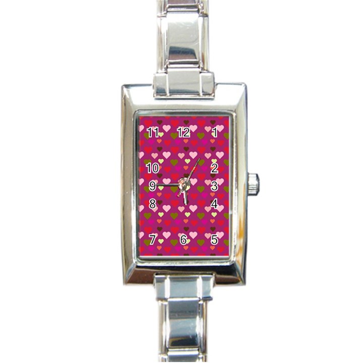 Hearts Seamlessp Attern Background Cute Love Children Symbol Kiddies Rectangle Italian Charm Watch