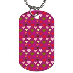 Hearts Seamlessp Attern Background Cute Love Children Symbol Kiddies Dog Tag (one Side) by Vaneshart