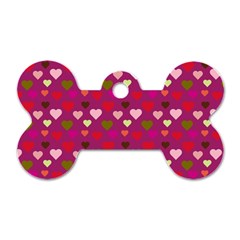 Hearts Seamlessp Attern Background Cute Love Children Symbol Kiddies Dog Tag Bone (one Side) by Vaneshart