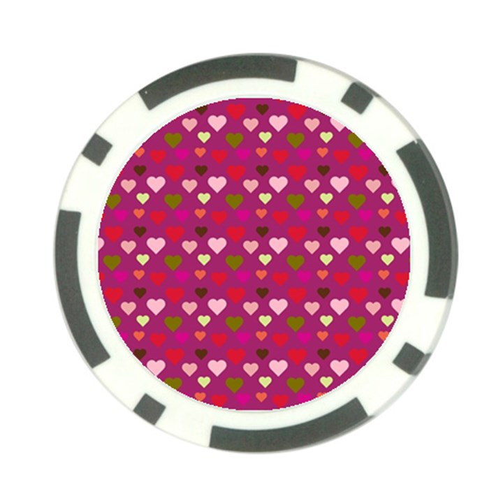 Hearts Seamlessp Attern Background Cute Love Children Symbol Kiddies Poker Chip Card Guard (10 pack)