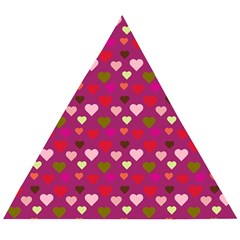 Hearts Seamlessp Attern Background Cute Love Children Symbol Kiddies Wooden Puzzle Triangle by Vaneshart