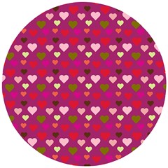 Hearts Seamlessp Attern Background Cute Love Children Symbol Kiddies Wooden Puzzle Round by Vaneshart