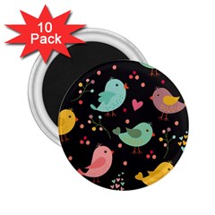 Birds Cute Pattern Background 2 25  Magnets (10 Pack)  by Vaneshart