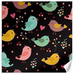 Birds Cute Pattern Background Canvas 16  X 16  by Vaneshart