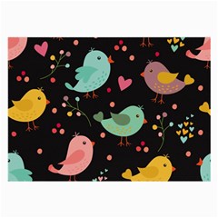 Birds Cute Pattern Background Large Glasses Cloth (2 Sides) by Vaneshart