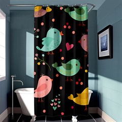 Birds Cute Pattern Background Shower Curtain 36  X 72  (stall)  by Vaneshart