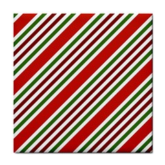 Christmas Color Stripes Tile Coaster by Vaneshart