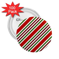 Christmas Color Stripes 2 25  Buttons (100 Pack)  by Vaneshart