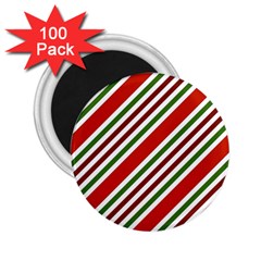 Christmas Color Stripes 2 25  Magnets (100 Pack)  by Vaneshart