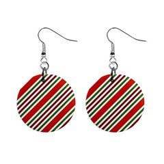 Christmas Color Stripes Mini Button Earrings by Vaneshart