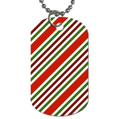 Christmas Color Stripes Dog Tag (One Side)