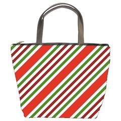 Christmas Color Stripes Bucket Bag by Vaneshart