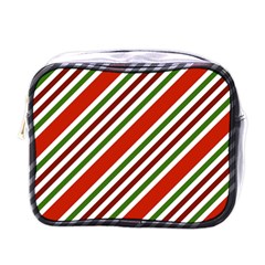 Christmas Color Stripes Mini Toiletries Bag (One Side)