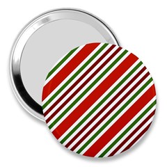 Christmas Color Stripes 3  Handbag Mirrors