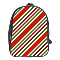 Christmas Color Stripes School Bag (xl) by Vaneshart