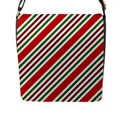 Christmas Color Stripes Flap Closure Messenger Bag (L)