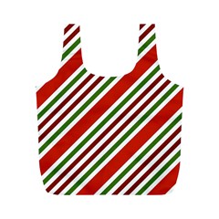 Christmas Color Stripes Full Print Recycle Bag (m) by Vaneshart