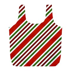 Christmas Color Stripes Full Print Recycle Bag (l) by Vaneshart