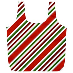 Christmas Color Stripes Full Print Recycle Bag (xl) by Vaneshart