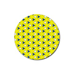 Pattern Yellow Pattern Texture Seamless Modern Colorful Repeat Rubber Round Coaster (4 Pack)  by Vaneshart