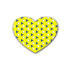 Pattern Yellow Pattern Texture Seamless Modern Colorful Repeat Rubber Coaster (heart)  by Vaneshart