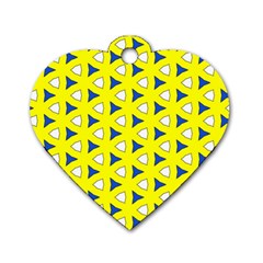 Pattern Yellow Pattern Texture Seamless Modern Colorful Repeat Dog Tag Heart (one Side) by Vaneshart