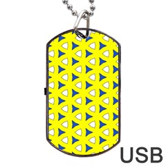 Pattern Yellow Pattern Texture Seamless Modern Colorful Repeat Dog Tag Usb Flash (two Sides) by Vaneshart