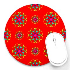 Geometric Design Decor Decorative Repeating Pattern Seamless Round Mousepads