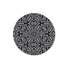 Grid Pattern Backdrop Seamless Design Geometric Patterns Line Rubber Coaster (round)  by Vaneshart