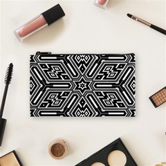 Grid Pattern Backdrop Seamless Design Geometric Patterns Line Cosmetic Bag (small) by Vaneshart