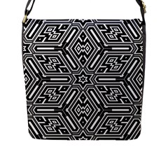 Grid Pattern Backdrop Seamless Design Geometric Patterns Line Flap Closure Messenger Bag (l) by Vaneshart